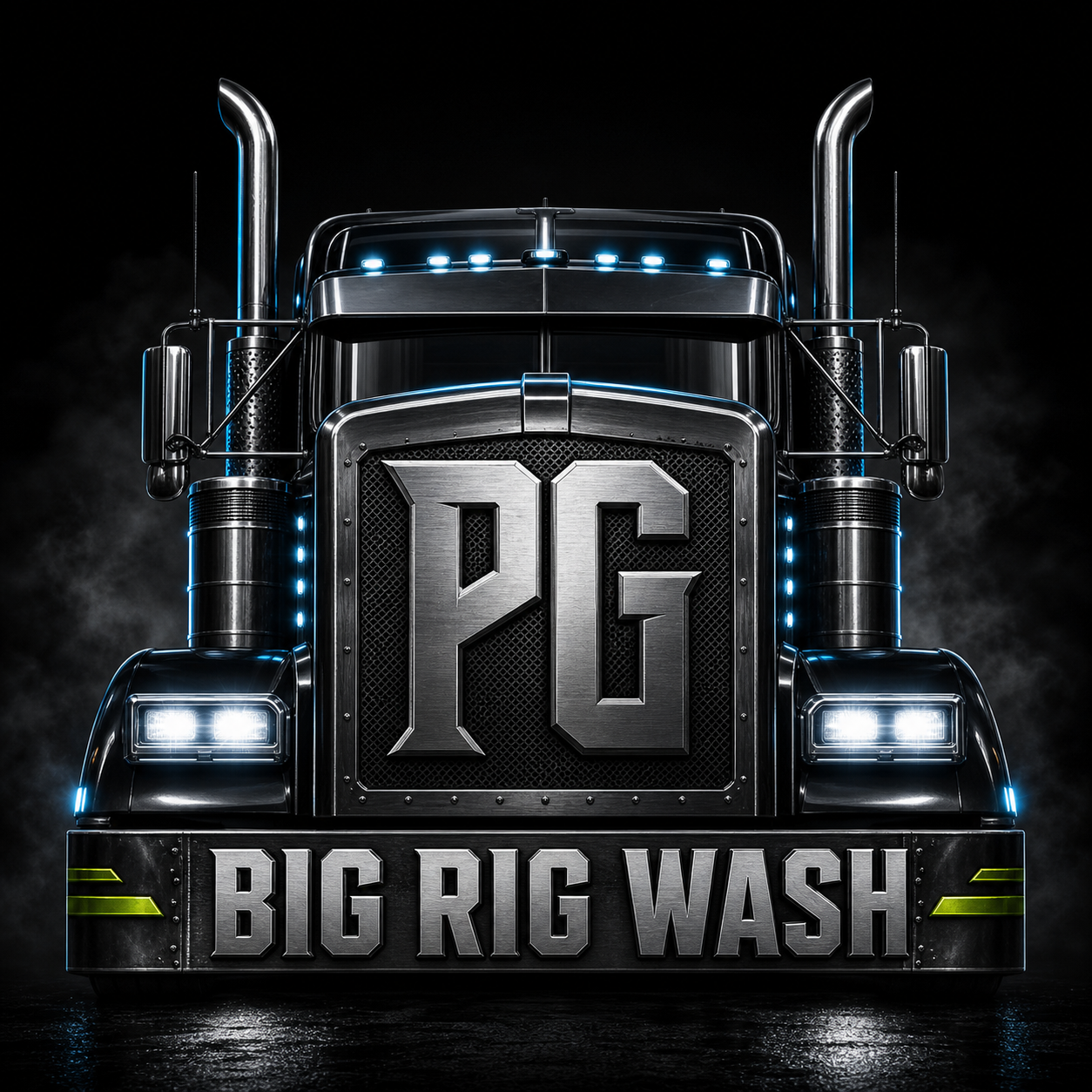 PG BigRig Wash premium black truck emblem
